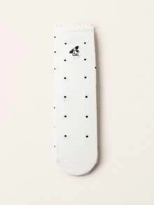 1/5 Pasang Kaos Kaki Wanita Katun Polkadot dengan Manset Berkerut, Kaos Kaki Tipis Bernapas untuk Musim Panas, Dapat Ditumpuk, Panjang Setengah Betis, Kaos Kaki Kasual Harian Lembut dan Lucu dengan Motif Kartun - MultiWarna - View 10