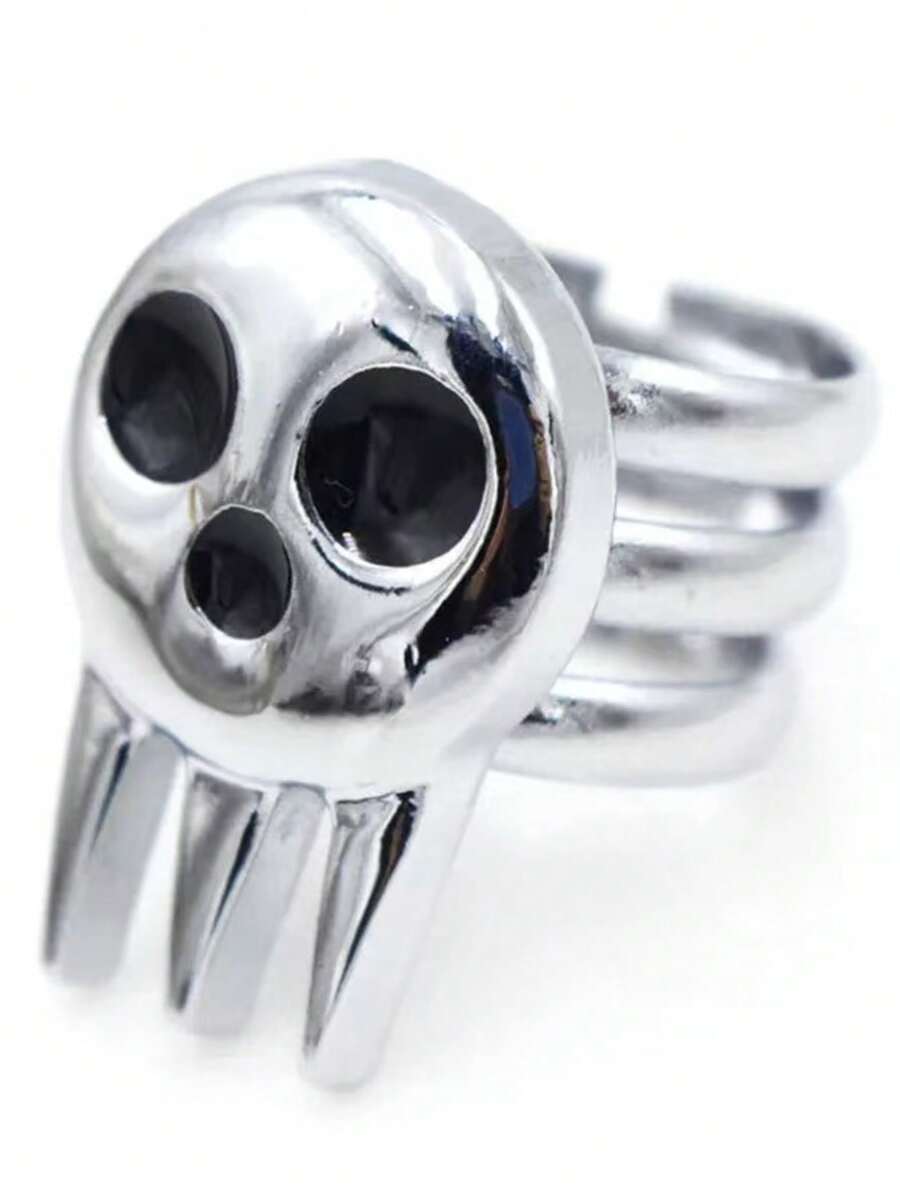 1. Anime Soul Eater Death Ring Skull Ring Two-Dimensional - Bạc - Xem 1