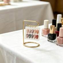 1pc Metal Nail Polish Color Display Rack, Iron Nail Polish Color Sample Holder, Acrylic Nail Practice Palette Storage Rack, Suitable For Nail Salons And Home Use - Multicolor - View 6