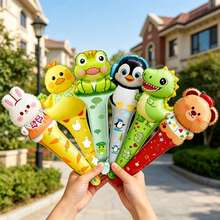7 Handheld Balloons, Patterns Include Penguin, Bear, Yellow Duck, Dinosaur, Frog And Rabbit, Suitable For Birthday Party, Anniversary, Wedding And Engagement, Gender Reveal, Special Events, Baptism And Easter And Halloween - Handheld Balloon Set - View 2