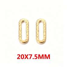 20Pcs Gold & Silver Textured Rectangle Links, 304 Stainless Steel Oval Connector Charms For DIY Bracelet Necklace Jewelry Making Supplies - Connectors - View 12
