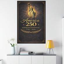 1/件 250周年自由纪念海报 - 壁画、周年纪念、复古旗帜装饰、爱国主义250周年无框装饰画（1776-2026） - 無框 - 查看 2