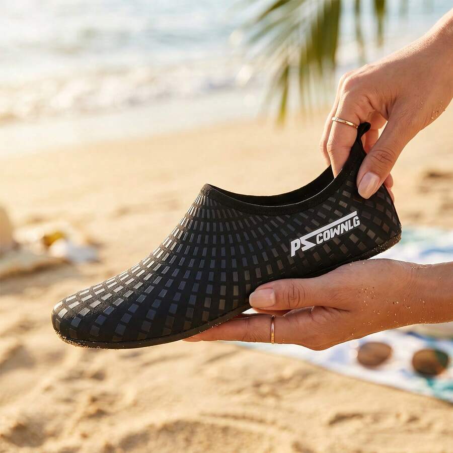 Giày đi nước nam mới, giày đi nước nữ, giày đi nước unisex, giày đi biển, giày lội nước, dép xăng đan, giày bơi ngoài trời, giày lặn, giày lội nước nhẹ chống trượt, giày lặn ống thở - màu đen - Xem 1