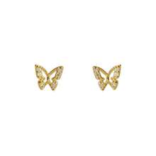1 Pair S925 Sterling Silver Mini Butterfly Stud Earrings With Diamonds, New Delicate Luxurious Earrings - Butterfly - View 4