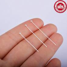 18pcs/Bag Round Ball Pins, DIY Accessories Handmade Pins, Jewelry Making Materials (No Steel Stamp S925, Does Not Affect Usage) - Silver - View 4
