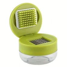 1个多功能手动压蒜器和研磨器 - 重型压蒜器和研磨器，适用于家庭、餐厅、户外和餐车使用，配有易于清洁的研磨盘，可切片和研磨，便携式手持设计，塑料材质，可研磨蒜瓣，厨房用具，烹饪用品，旅行和户外必备品，便于携带，家居装饰，返校礼物，送给她的礼物，送给他的礼物 - 彩色 - 查看 10