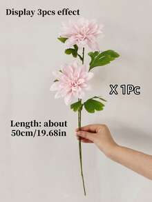 MEHELANY 6件裝粉色人造非洲菊 19.68吋長莖絲綢仿真花 假大麗花花卉，適用DIY婚禮花束、新娘派對中心裝飾、花藝布置、派對餐桌、居家裝飾、春季戶外花園派對裝飾、DIY花環拱門手工裝飾、情人節、母親節、新娘派對、生日派對禮物，適合女性女孩、嬰兒洗禮裝飾、花盒材料、仿真玫瑰 - 粉色 - 查看 8
