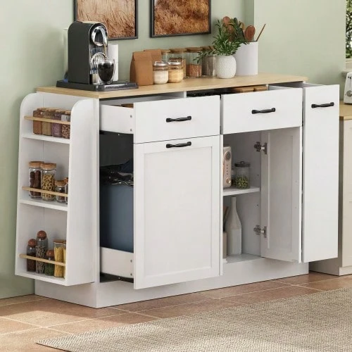 Modern Sideboards With Lower Tables, Sideboards With Lower Cabinets And External Dishes For Kitchens, Kitchens And Kitchens (Weiß) - White - View 1