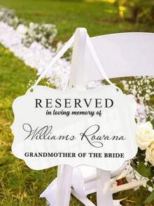 Personalized Reserved Chair Sign With Custom Name, Title And Text, Acrylic Wedding Chair Hanger For Bride, Groom, Parents, Grandparents, Memorial Seating Decoration, Ceremony And Reception Decor - Multicolor - View 13