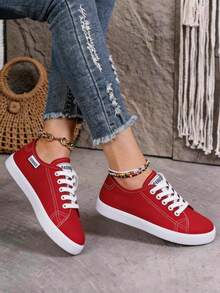 Women's Casual Athletic Shoes, Lightweight And Comfortable, Machine Washable, Suitable For Everyday Wear, Running, And Tennis Shoes. Red Shoes - 紅色 - 查看 5