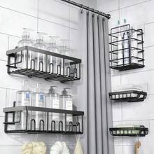 Bộ kệ đựng đồ dùng nhà tắm 5 món bằng thép không gỉ, lắp đặt không cần khoan, kệ đựng xà phòng gắn tường tiết kiệm không gian cho phòng tắm và nhà bếp, dễ dàng lắp ráp. - Nhiều màu - Xem 13