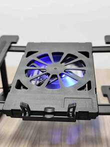 Soporte ajustable ergonómico para portátil con función de enfriamiento y filtro de luz azul, portátil para oficina, estudio y transmisión en vivo, fabricado en ABS con puerto USB - Negro - Ver 8