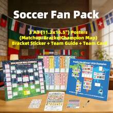 2026 World Cup 7-In-1 Soccer Schedule Posters Set 11x16inch Group Stage Matchup Knockout Path Bracket Interactive Flag Sticker Wall Chart Decor For Football Fans - A311.2L X 16.5W - View 2