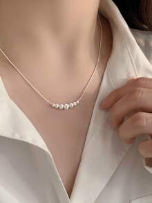 1 pieza Elegante joyería de mujer, Collar de cadena de serpiente texturizada de plata 925, diseño minimalista adecuado para uso diario, regalo - #1 - Ver 7
