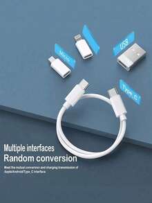 Gesen Kit de adaptador USB con cables de carga, soporte para teléfono, bandeja portaobjectos, pin eyector, cables de datos compatibles con /Android/Type-C - Blanco - Ver 7