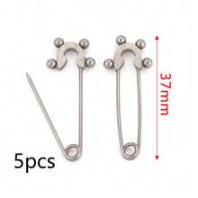 5 chiếc ghim cài áo bằng thép không gỉ 304, màu vàng và bạc, kiểu dáng đính gai/hạt cườm, phụ kiện trang sức DIY cho quần áo và đồ thủ công. - cơ sở trâm - Xem 13