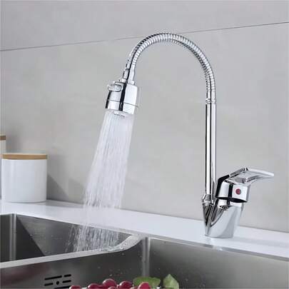 Grifo de cocina giratorio de 360 grados y ajustable, con control de agua caliente y fría, 2 modos de flujo de agua y rociador de agua