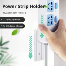 Giá đỡ ổ cắm điện gắn tường, không cần khoan, quản lý dây cáp cho bộ định tuyến, ổ cắm, hộp đựng khăn giấy, giá đỡ ổ cắm điện đa chức năng. - trắng - Xem 7