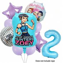 Blue Balloon Girl Music Disco Cool Girl Children's Birthday Party Decorations Balloon Number Balloon Set, Baby Christening Party Supplies, Gift Toys - Balloon Set - View 5