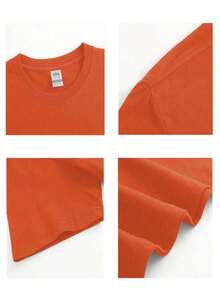 Tropicoqueta Outfits"Iced Coffee & Sunshine" Orange Cup Print T-Shirt |    Clothes Women, Loose Fit, Summer Tops, Spring Vibes, Cozy Aesthetic TeeLoose And Comfortablegoing Out Outfits - 珊瑚橙 - 查看 4