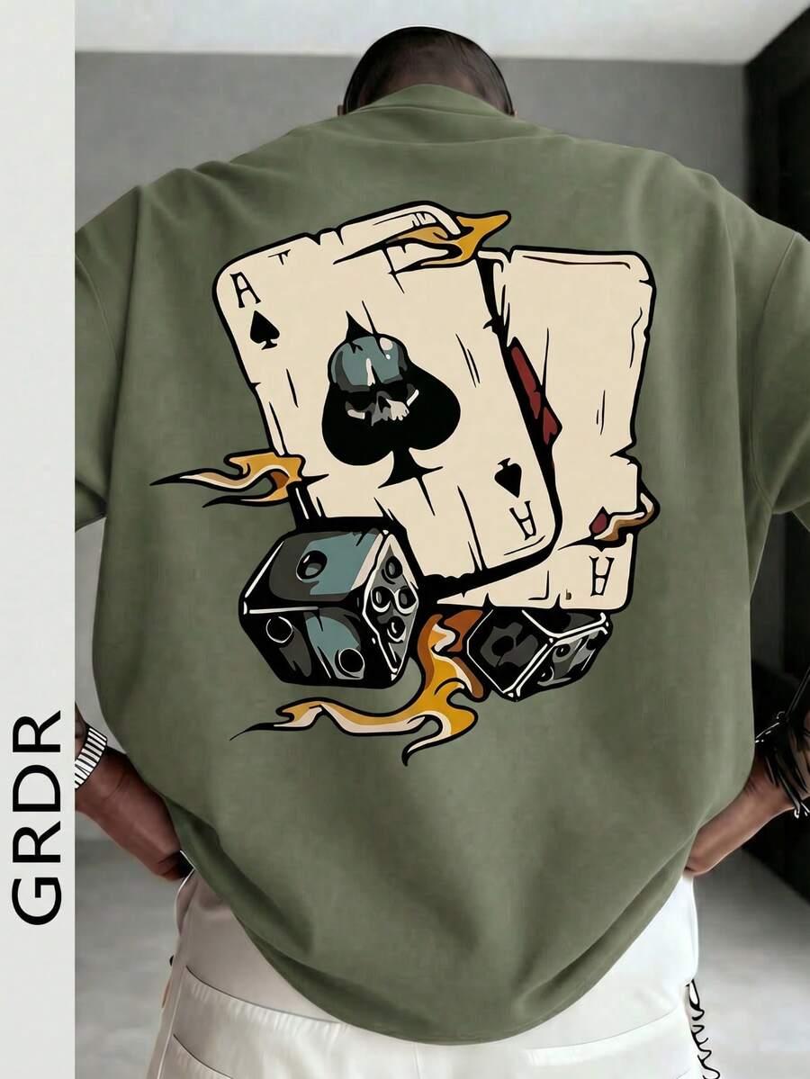 GRDR 男士时尚印花宽松短袖T恤 | 精致设计 | 夏季必备 | 百搭易配 | 展现你的风格