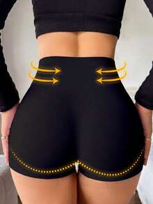 5pcs Women's High Waist Seamless Anti-Exposure Tight Elastic Comfortable Hip-Flattering Safety Shorts - Multicolor - View 2