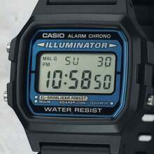 Casio F-105W-1ADF Digital Retro Blue Illumination Water Resistant Stopwatch Alarm Unisex Women Men Lightweight Watch - Black - View 8