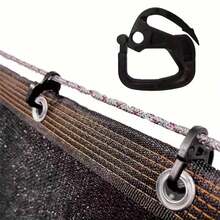 5/12/20/30/40/50/55/66Pcs Outdoor Gardening Shade Net Windproof Fixing Clips, Black Plastic C-Shaped Clamps, Greenhouse Sunshade Net Tarp Canvas Universal Installation Hooks, Anti-Detachment Quick Installation Accessories - Black - View 3