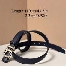 Letter Embellished Belt, Versatile Accessory For Suits, Jeans, Business Attire, Fashionable & Elegant - Multicolor - View 2
