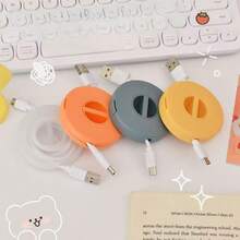 1pc Portable Cable Organizer - Phone, Mouse, Earphone Rotating Cable Winding Box - Keep Cables Untangled And Easy To Access, Desktop Storage And Organization - Multicolor - View 2