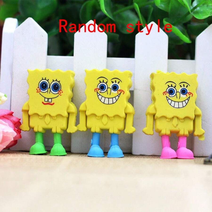 SpongeBob SquarePants Bộ 3 cục tẩy hình hoạt hình ngẫu nhiên, thích hợp làm quà tặng sinh nhật, quà tặng ngày lễ, quà tặng tựu trường, phần thưởng trong lớp học. - Nhiều màu - Xem 1
