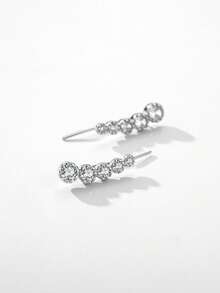 Khuyên tai đính đá CZ trong suốt hình cánh chim lấp lánh hiệu Modian bằng bạc Sterling 925, kiểu dáng đơn giản dành cho nữ, trang sức cưới cao cấp. - Bạc - Xem 6