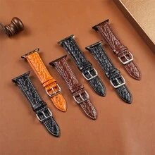 鳄鱼纹PU皮革表带，尺寸38/40/41/42/44/45/46/49mm，兼容 Series 11-1 SE Ultra 3 2 1，男女通用。 - 常規款 - 查看 9
