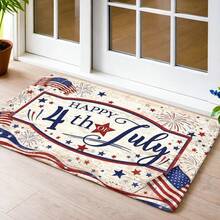 1pc, 2pcs, 3pcs American Independence Day Themed Flannel Mats, Non-Slip Rubber Bottom Door Mats, 4Th Of July Festive Decorative Foot Mats, And Durable, Machine Washable, Suitable For Indoor And Outdoor Use, Carpets For Living Rooms, BedroomsPet Supplies/Pet Feeding & Watering Supplies/Pet Placemats/Home & Living/Rugs & Carpets/Bathroom & Laundry Mats The First Line Of Home Aesthetics |   Slip-Resistant And Easy-To-Clean, Redefining Floor Design.Door Mats/Welcome Door Mat Ideal For Kitchens, Entryways, Bathrooms, Balconies, And More. - Multicolor - View 4