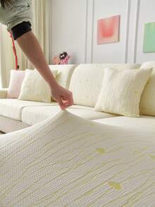 1 chiếc vỏ đệm sofa chống thấm nước và chống nước tiểu, dùng được cả bốn mùa, kiểu dáng đơn giản và hiện đại, co giãn, thân thiện với thú cưng và chống bẩn, kiểu mũ tắm có thể tháo rời, phù hợp với sofa chữ L và sofa 1/2/3/4 chỗ ngồi (Bán lẻ từng chiếc) - Màu vàng - Xem 5