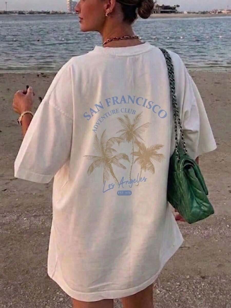Camiseta Blanca Estándar para Mujer, Estampado Floral de Cruz, Elegante Diseño Gráfico de Arte Floral de Fe Cristiana, Camiseta Casual de Manga Corta para Uso Diario de Verano - Alta Calidad - Blanco 2 - Ver 1