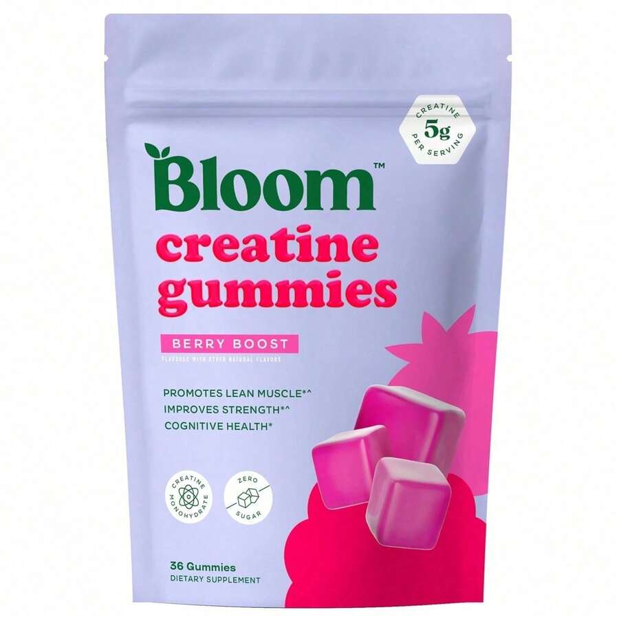 Bloom Creatine Monohydrate Gummies, 5g Per Serving, Sugar Free Creatine Gummy For Workout, Strength, Cognitive Health & Lean Muscle Support, Gluten Free & Non GMO, Berry Boost, 36 Gummies, 12 SVG Weight Loss Free Shipping Wellness Weight Loss Products Free Shipping Items Only Viberator Health Vitamins Supplements Chlorophyll Creatina Monohidratada En Polvo Pastillas Para Bajar De Peso Vitamins Probiotics For Women Dildos Consoladores Protein Powder Lemme Gummies Vaginal Vap Creatina Colageno Para Mujer Health Condom Vitaminas Quick Ship Items Consolador Bbl Gummies - 36 miếng - Xem 1