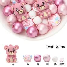Colorful Animal Silicone Bead Set, Available In Blue/Pink/Purple, DIY Jewelry Making Bracelets, Necklaces, Phone Charms And Craft Projects - Multicolor - View 18