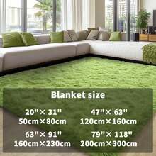 eluckya Plush And Thick Long-Pile Carpet, Super Soft And Comfortable Rug, Non-Slip Thick Pile Carpet, Suitable For Bedrooms, Living Rooms, Bathrooms, Dorm Rooms, Room Decor, Kitchen Essentials, Family Gatherings, Valentine's Day, Birthday Parties, Home Decor, Bedroom Decor. - 果綠色 - 查看 8