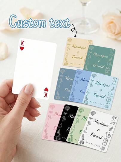 Wedding Guest Book Alternative Playing Cards – Custom Wedding Guest Book Deck – Unique Sign-In Cards With Names & Date – Wedding Guest Book