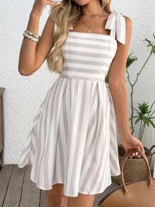 Women Midi Dresses - 卡其色 - 查看 5