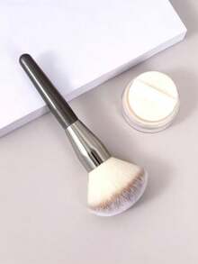 Brocha de polvos extra grande de alta calidad, brocha de maquillaje facial suave y esponjosa de uso múltiple, brocha de maquillaje dedicada para aplicar polvos - Gris Oscuro - Ver 5
