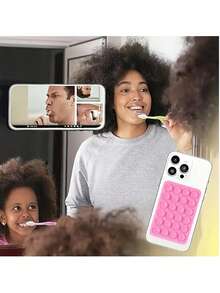5pcs Silicone Suction Cup Phone Case Stand, Suction Cup Phone Holder, Adhesive Phone Stand, Adhesive Phone Holder, Universal For Phones - Multicolor - View 7