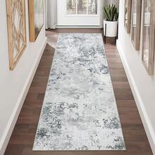 1pc Hallway Runner Rug Non Slip Carpet Runners 80x300cm Modern Abstract Hall Runner Carpet Runner Washable Kitchen Rugs For Hallway Entryway Kitchen Bedroom - Gray - View 4