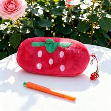 2 Stück/Set süße Kaninchen oder Erdbeere geformte Federtasche mit 1 Stück Karotten Stifthalter, Multifunktions Kosmetiktasche/Organizer, ideal für Schule, Büro, Abschlussgeschenk, Schmuckbox, Geburtstagsparty Geschenk - Übersicht 16