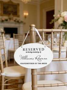 Personalized Reserved Chair Sign With Custom Name, Title And Text, Acrylic Wedding Chair Hanger For Bride, Groom, Parents, Grandparents, Memorial Seating Decoration, Ceremony And Reception Decor - Multicolor - View 18