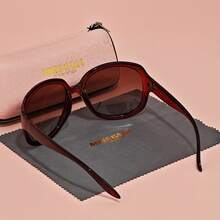 Unisex Casual Elegant Full-Rim Glasses Large Frame Polarized Glasses - 紅色的 - 查看 2