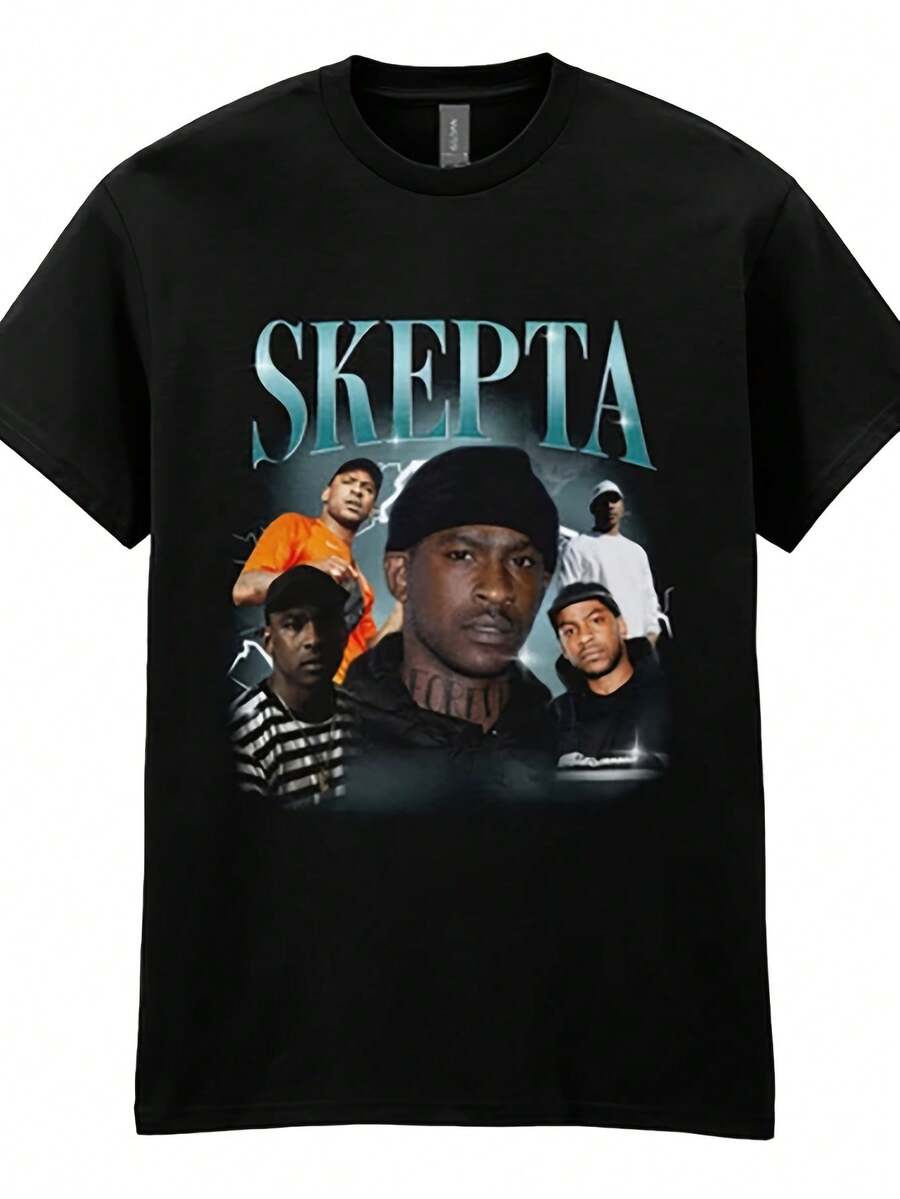 Skepta T-Shirt For Rap, Hip Hop, Grime, JME, Drill, CentralILCee, D Double; Suitable For Outdoor Leisure, Breathable, And Perfect For All Seasons, Unisex, Available As A Slogan Shirt, Quote Shirt, With Minimalist Graphic Design Or Fun Motif. Ideal For Beach Parties, Surfing, Picnics, Or As A Gift. Perfect As An Airport Outfit And For Every Season: Spring, Summer, Autumn, And Winter. Coordinated Sets For Women In Summer, Subtle Summer Outfits, Summer Coordinators, Ball Gowns, Birthday Dresses, Party Outfits, Autumn, Winter, For All Seasons, Rave Outfits, Office Wear KC25 - Black - View 1