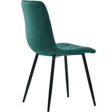Dining Chair (4 Pieces), Dark Green, Set Of 4 Designer Upholstered Chairs, Velvet Twill Dining Chair, Kitchen Chair With Backrest, Velvet Seat, Metal Frame, Metal Legs - Dark Green - View 4