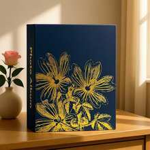 1pc - New Pink Floral 4R 6-Inch Photo Album, 100 Pages, Acid-Free Inner Pages, Foil Stamping, Family Wedding Memory Book, Romantic Rose Print Album, Hard Cover Large Capacity Photo Storage, Couple Gift - Multicolor - View 14